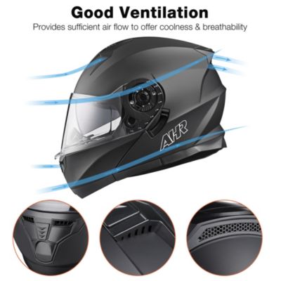 RUN-M3 Modular Flip Up Helmet Full Face Dual Visor DOT Motorcycle Bike