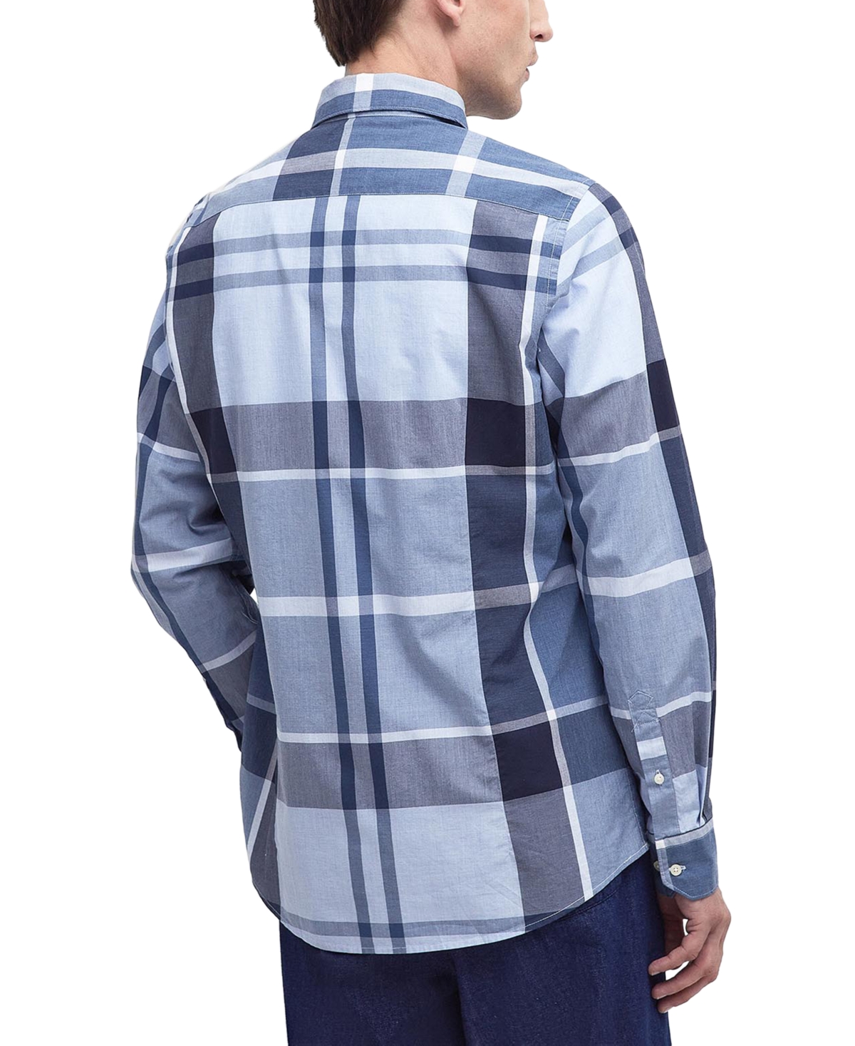Shop Barbour Men's Harris Tailored Long Sleeve Tartan Shirt In Berwick Blue