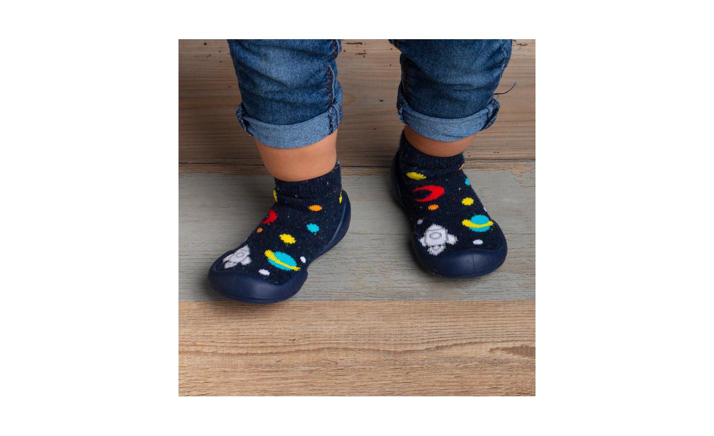 Обувь Komuello First Walk Sock Shoes Galaxy для мальчиков-малышей, цвет: Тёмно-синий — фото 2