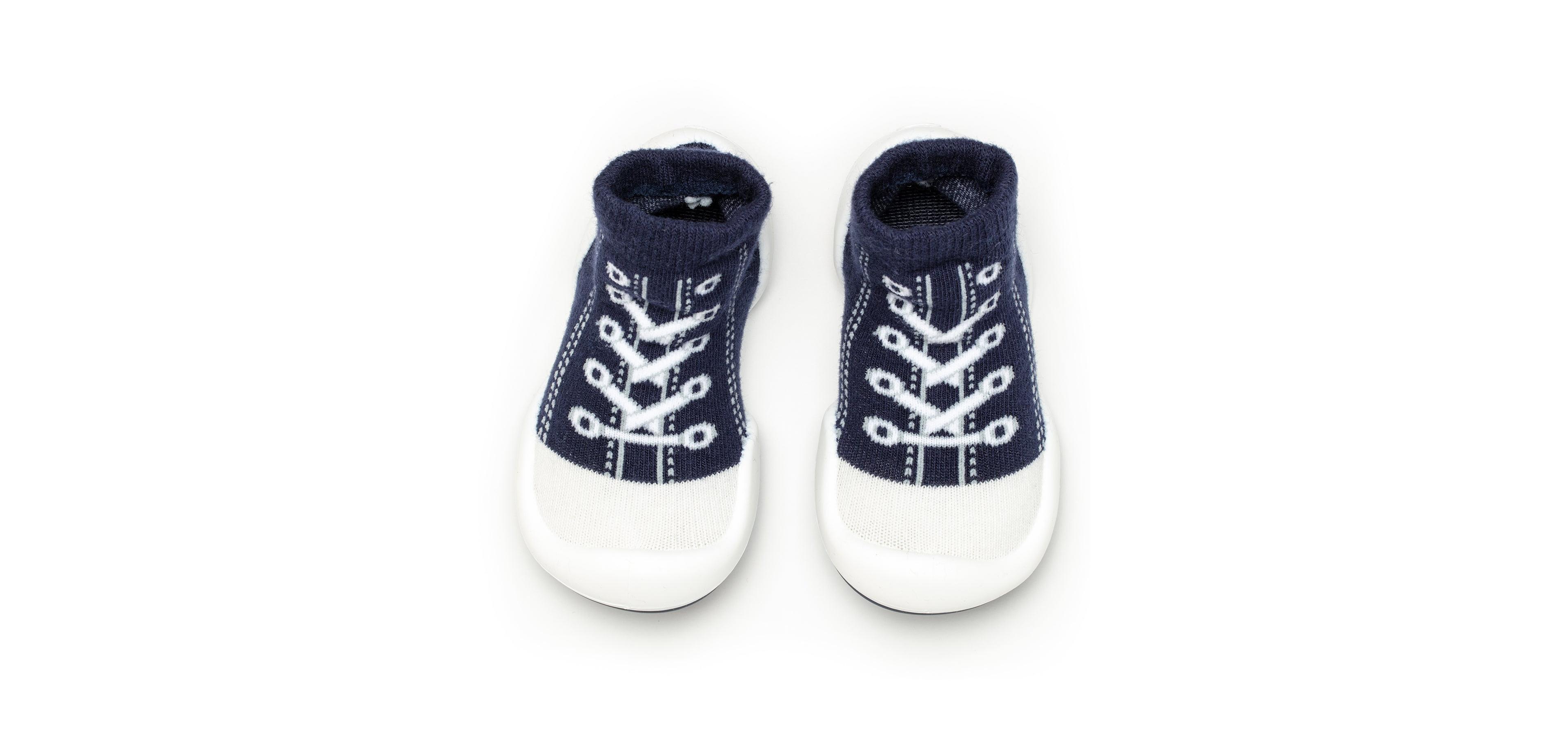Komuello Infant Girl Boy Breathable Washable Non-Slip Sock Shoes Sneakers - Navy