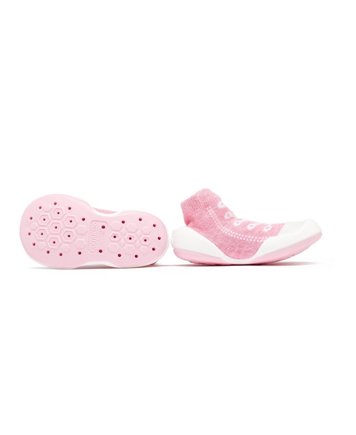 Komuello Infant Girl Breathable Washable Non-Slip Sock Shoes Sneakers -- Pink