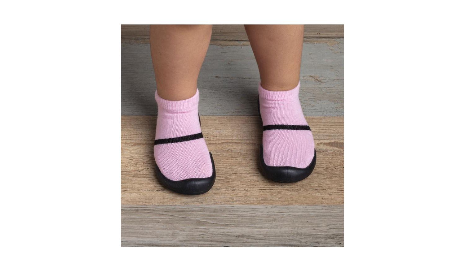 Baby Girl First Walk Sock Shoes Mary Jane - Pink