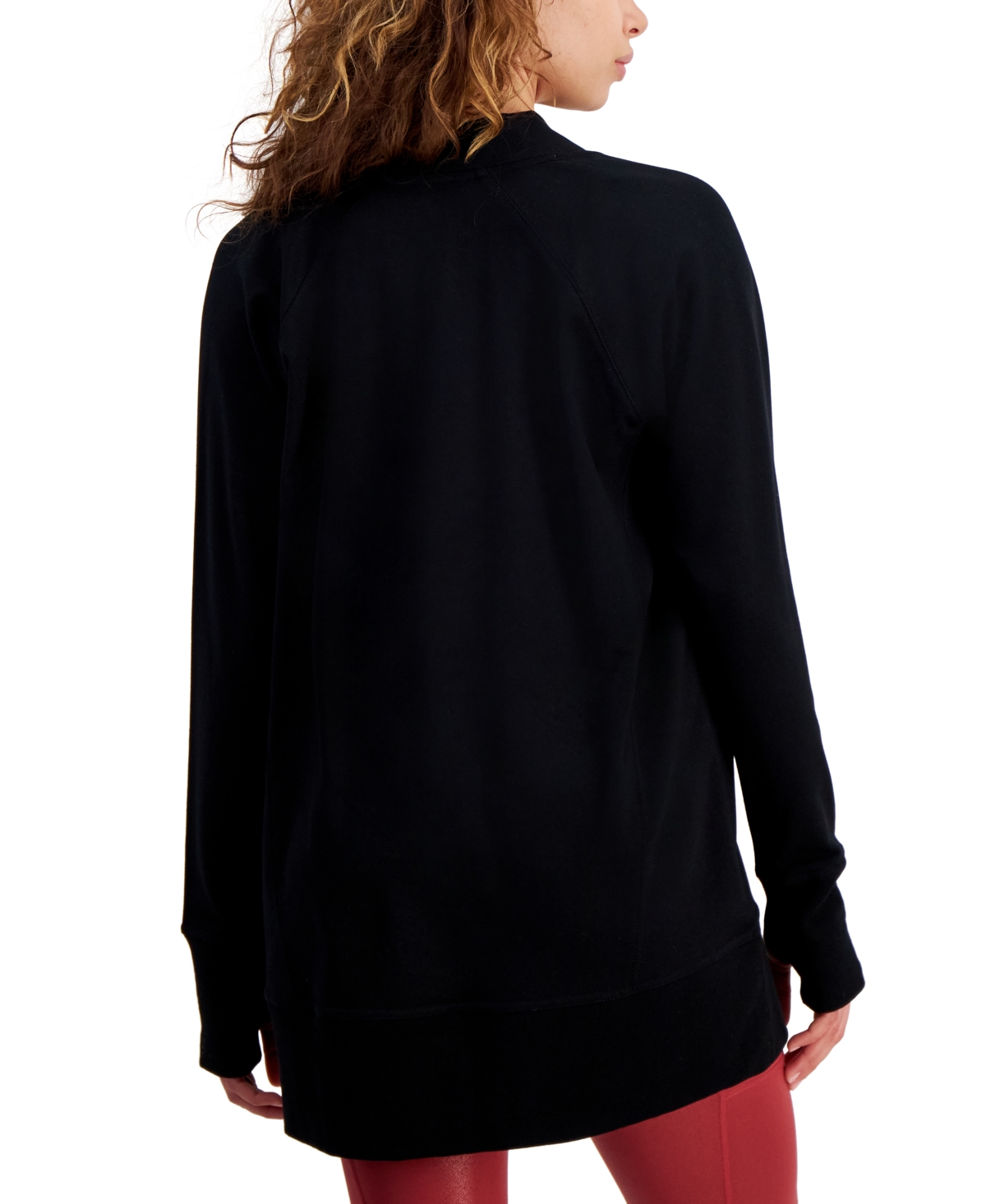 Shop Id Ideology Women's Comfort Flow Cardigan Sweater, Created For Macy's In Deep Black