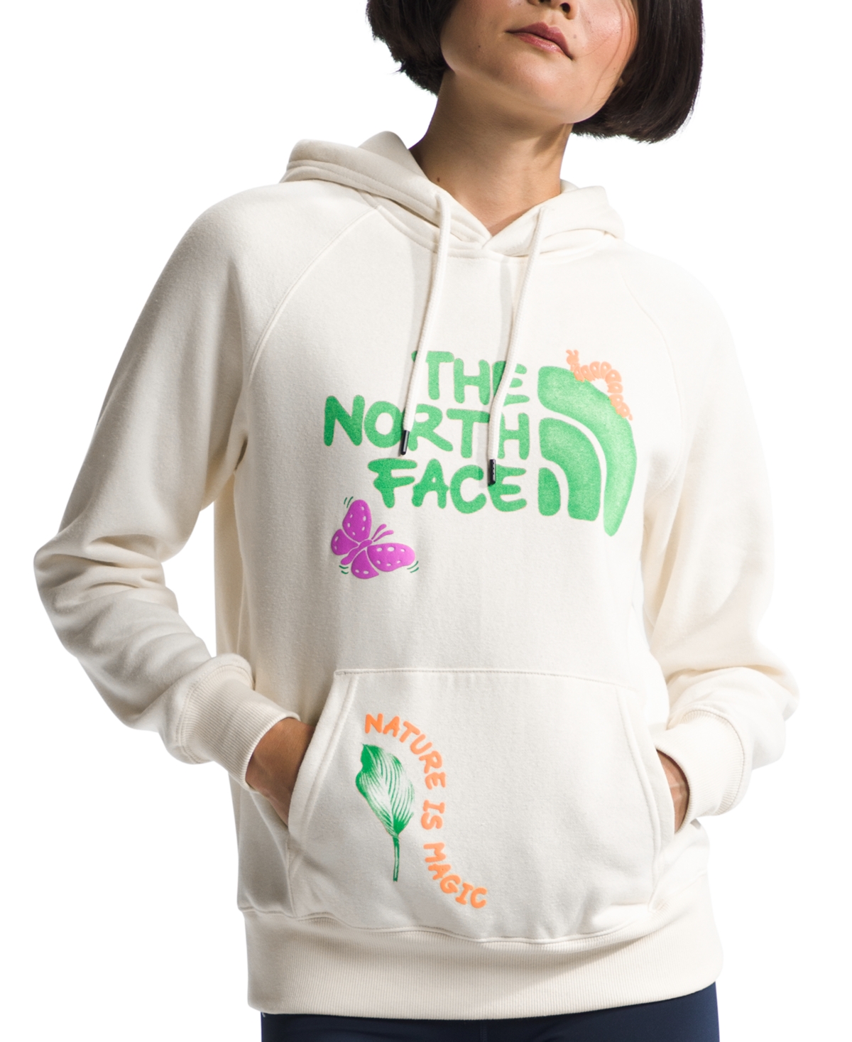 The North Face Women's Outdoors Together Pullover Hoodie In White Dune,outdoors Together Graphic