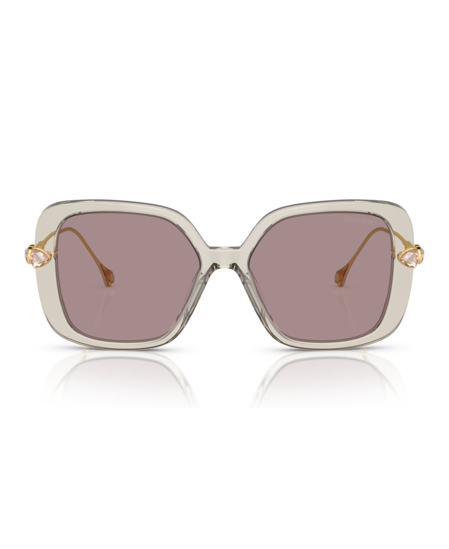 Женские солнцезащитные очки Swarovski Low Bridge Fit Sunglasses SK6011F, цвет: Прозрачный коричневый — фото 2