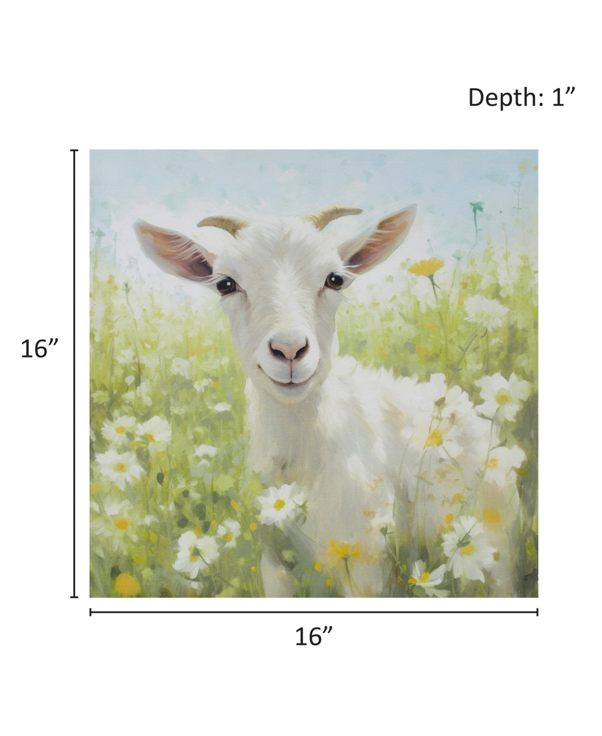 Madison Park Sunshine Animals Goat Canvas Wall Art In Medium Gre