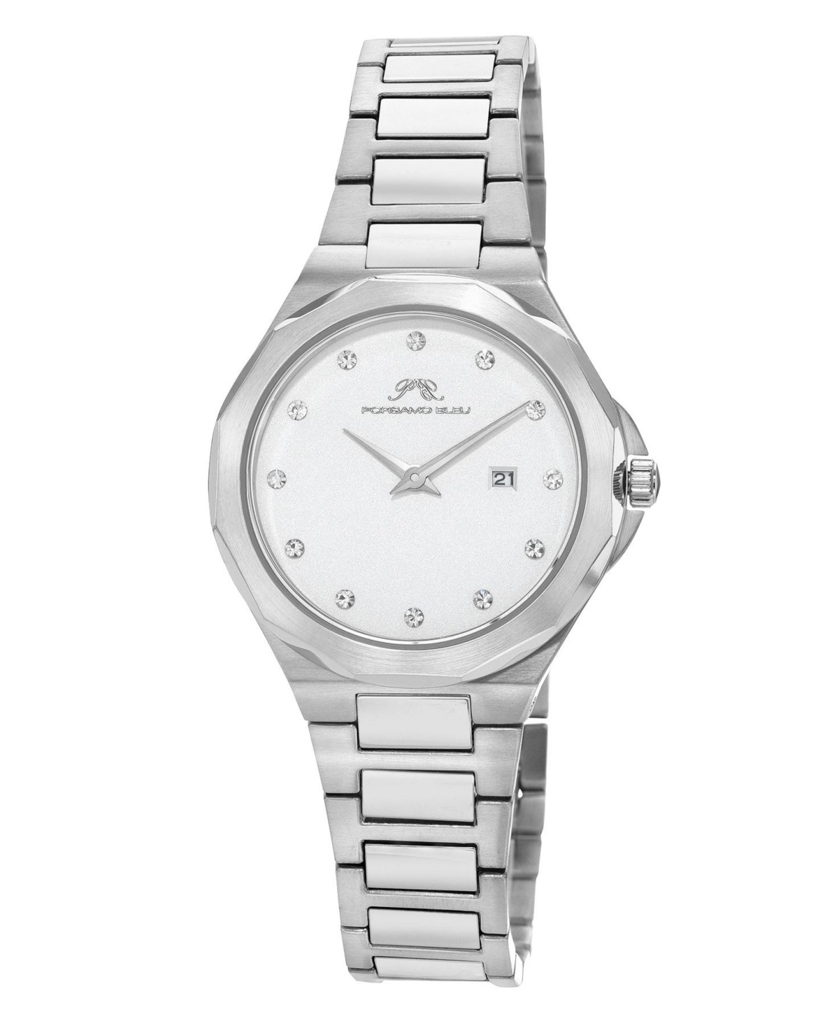 Victoria Stainless Steel Silver Tone & White Women's Watch 1242AVIS - Silver