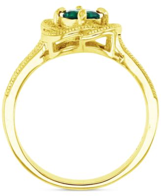 Cubic Zirconia Knot Ring in 14k Gold-Plated Sterling Silver