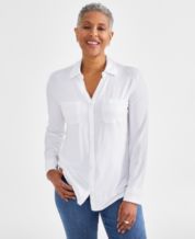 Lucky Brand Women's Oversized Pintuck Button-Down Shirt - Macy's