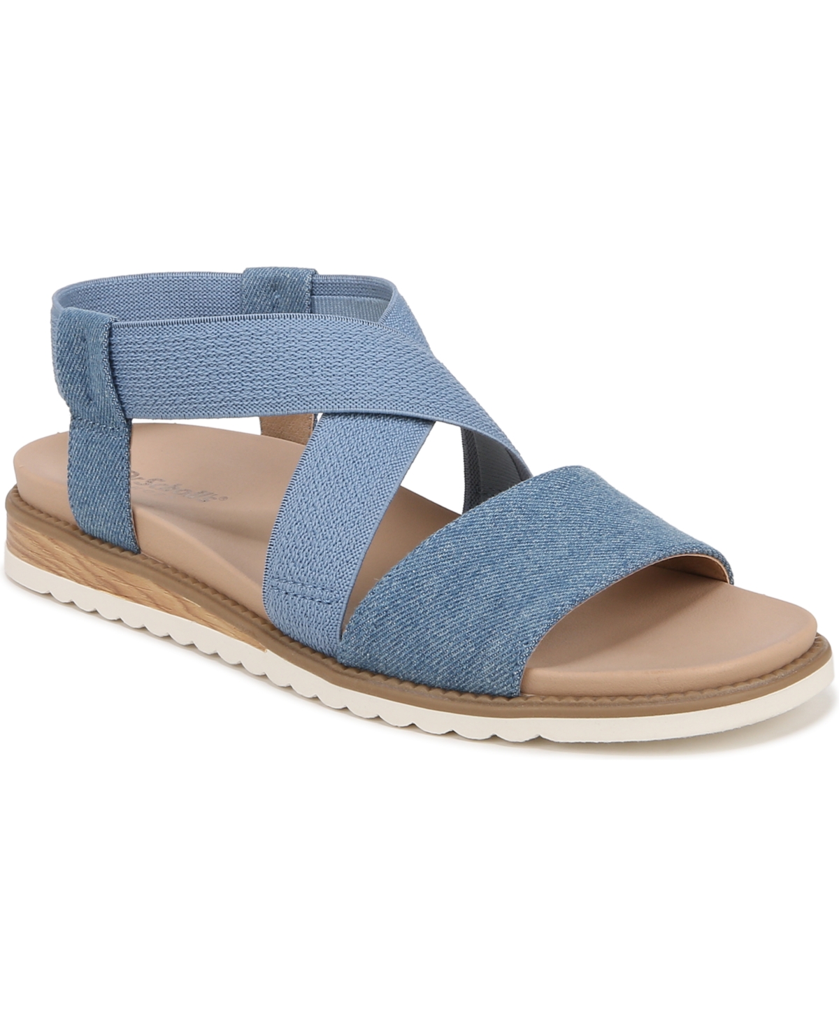 Dr. Scholl's Women's Islander Ankle Strap Sandals In Blue Denim Fabric