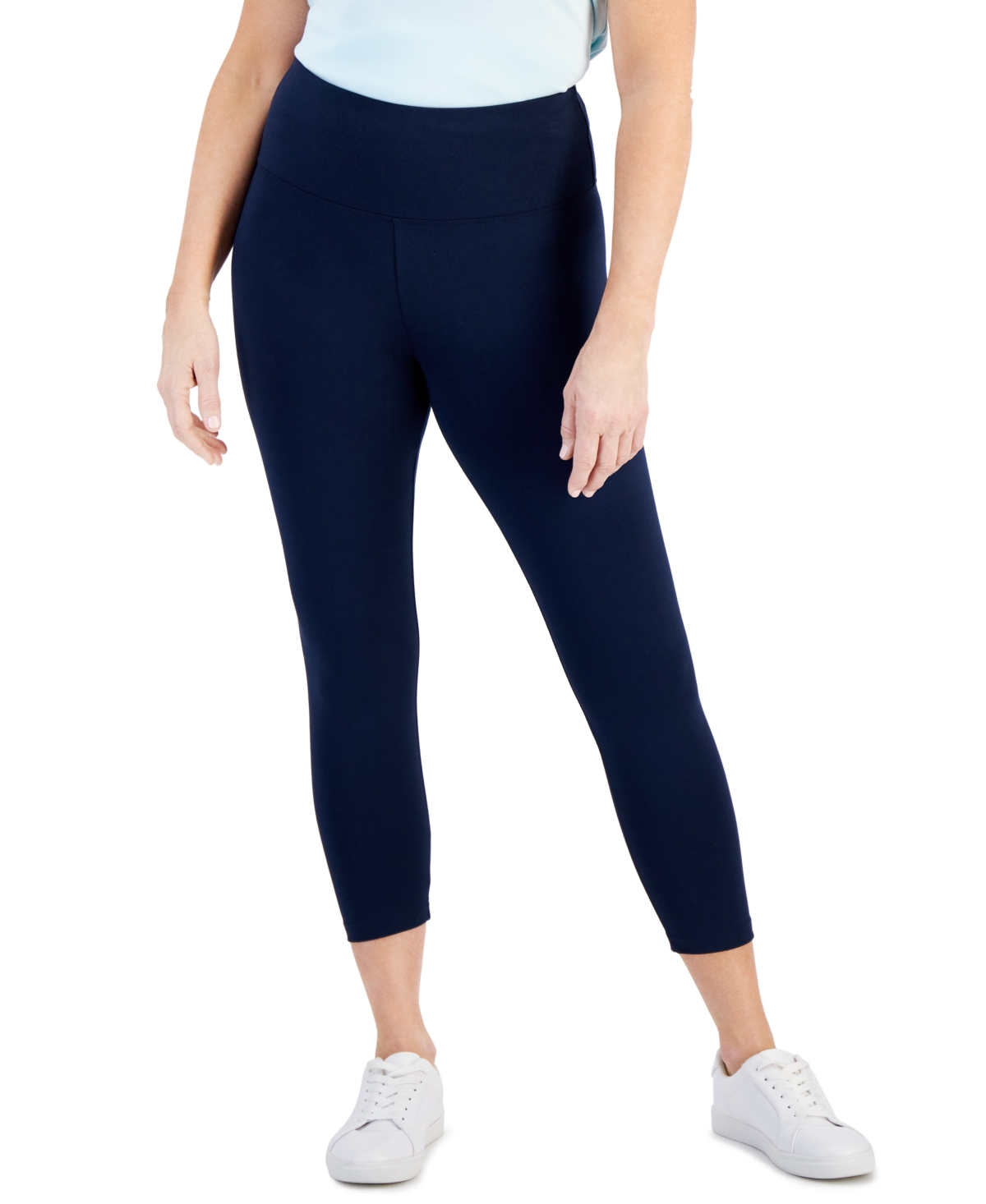 Style & Co Petite High-rise Cropped Leggings, Created For Macy's In Industrial Blue
