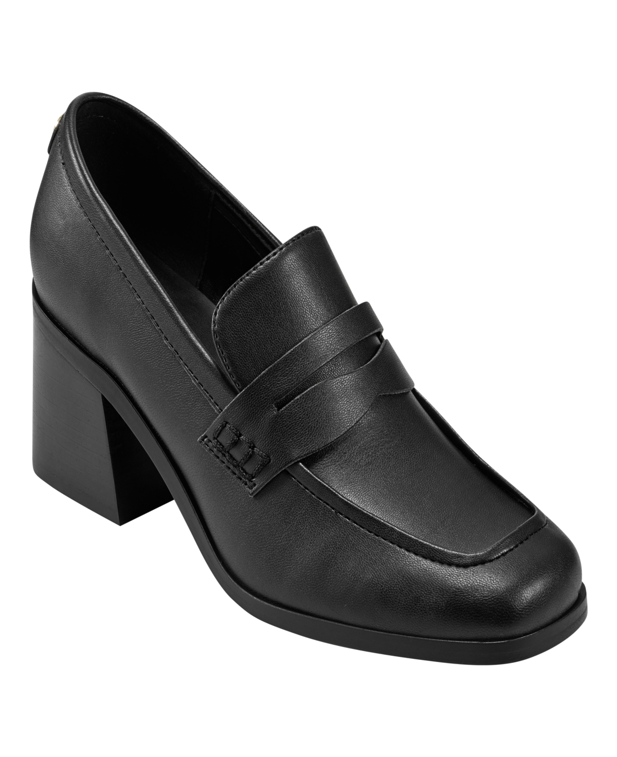 Marc Fisher Women's Kchris Heeled Loafers In Black Faux Leather