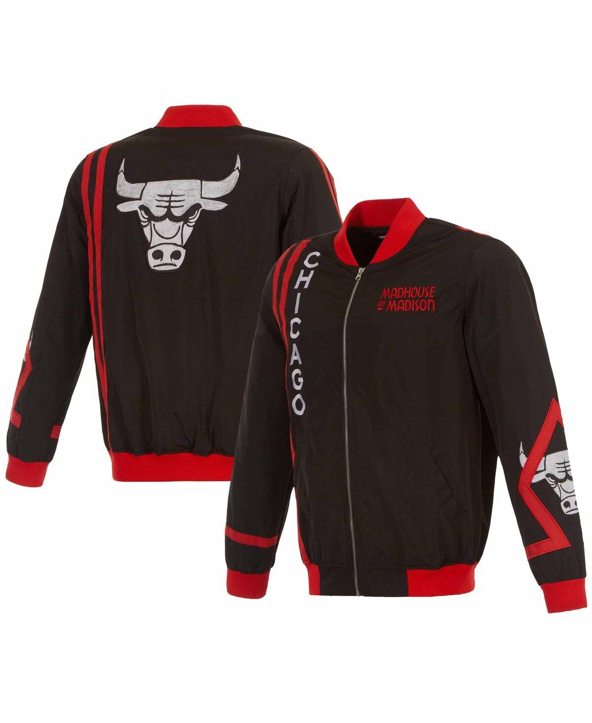 Men's Jh Design Black Chicago Bulls 2023/24 City Edition Nylon Full-Zip Bomber Jacket - Black