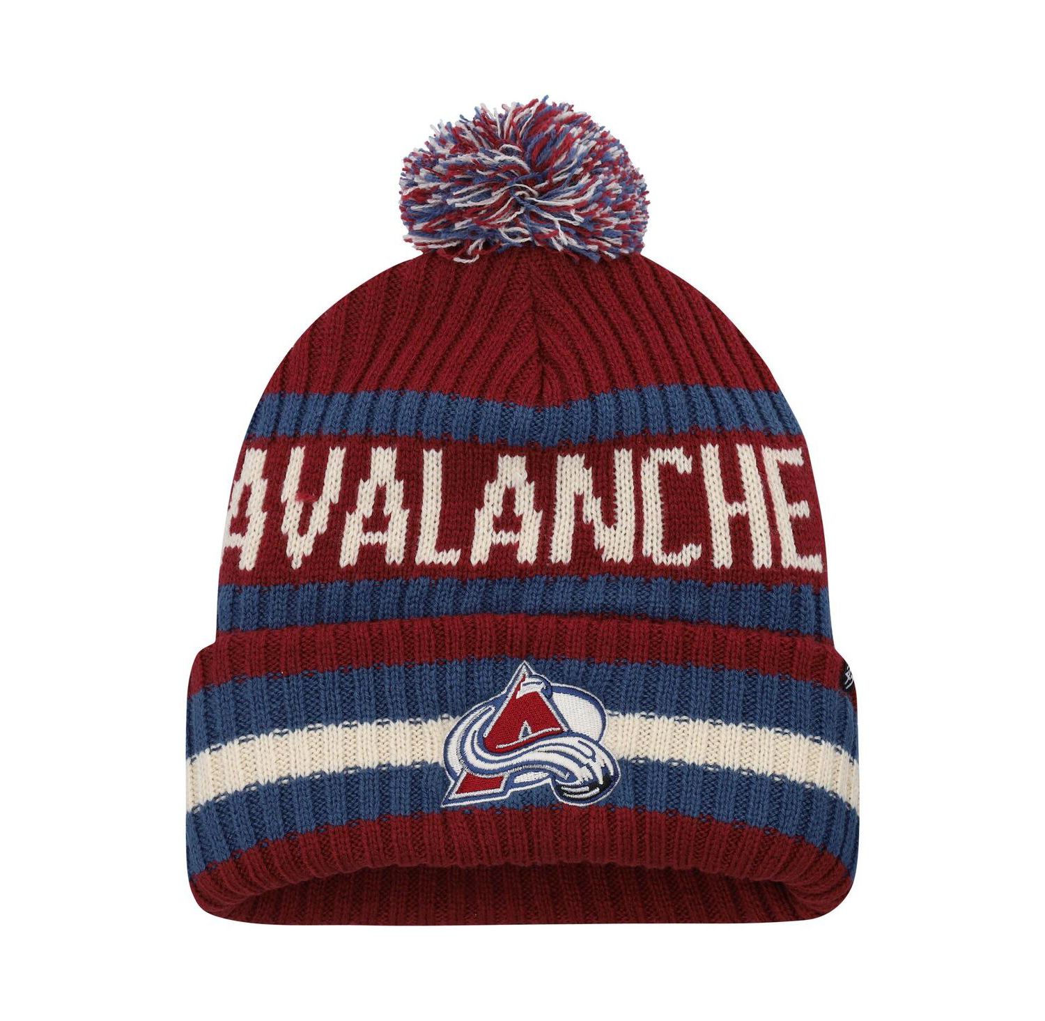 Men's Burgundy Colorado Avalanche Bering Cuffed Knit Hat with Pom