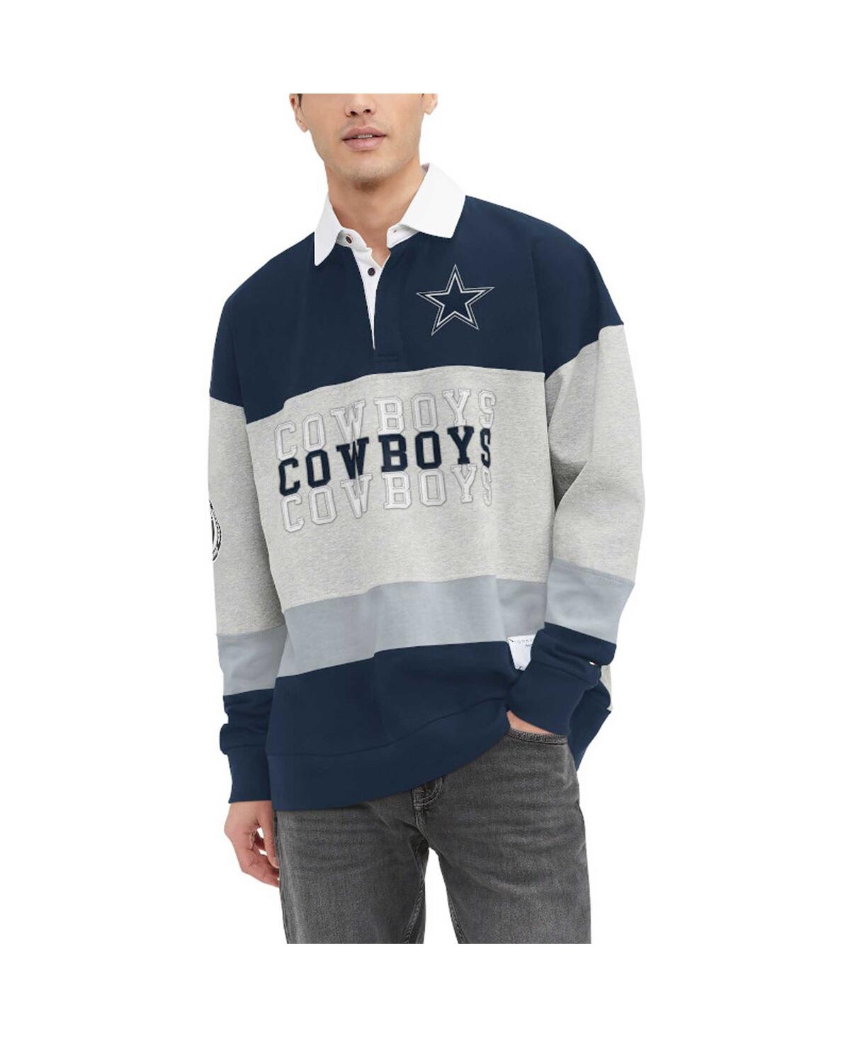 Men's Tommy Hilfiger Navy Dallas Cowboys Connor Oversized Rugby Long Sleeve Polo Shirt - Navy