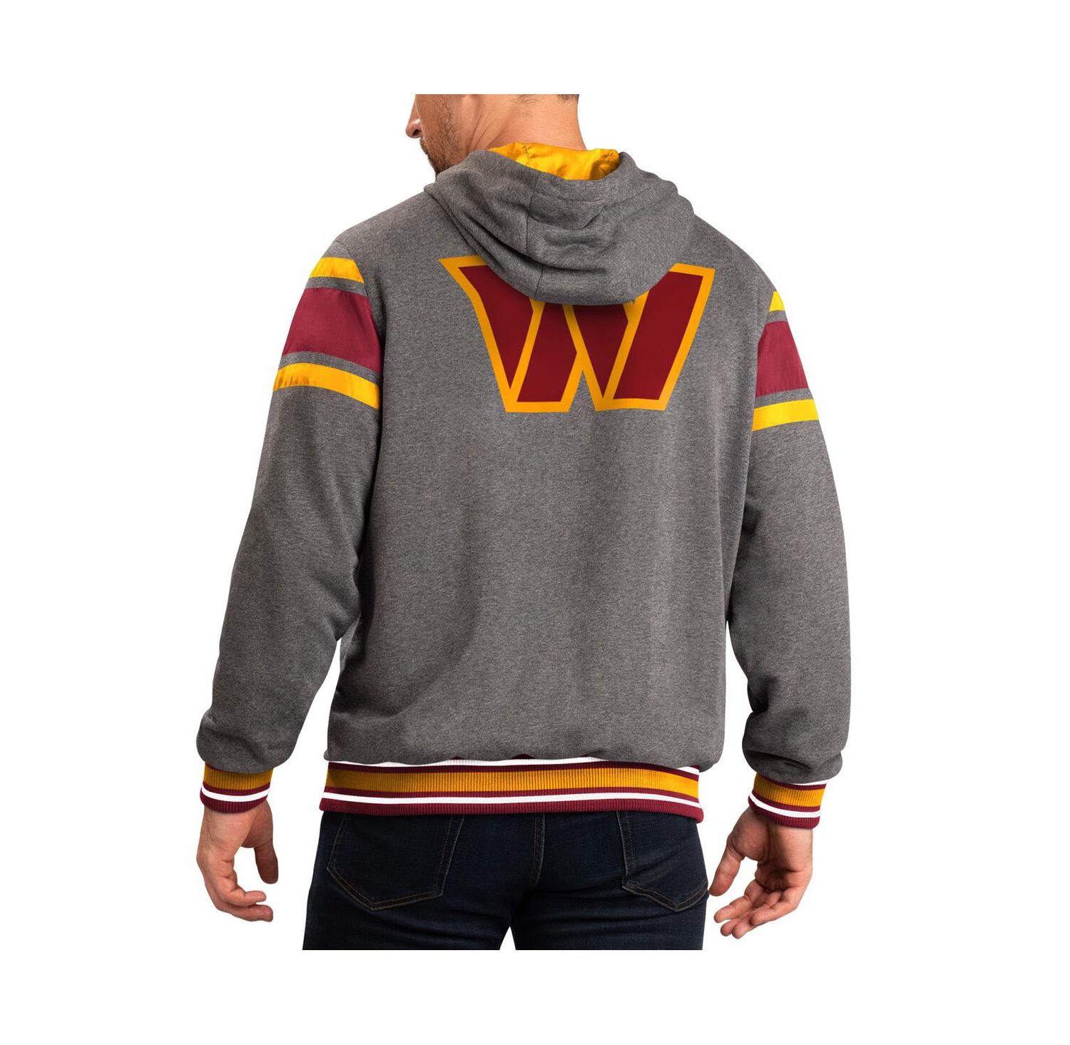 Men's Burgundy, Gray Washington Commanders Extreme Full Back Reversible Hoodie Full-Zip Jacket