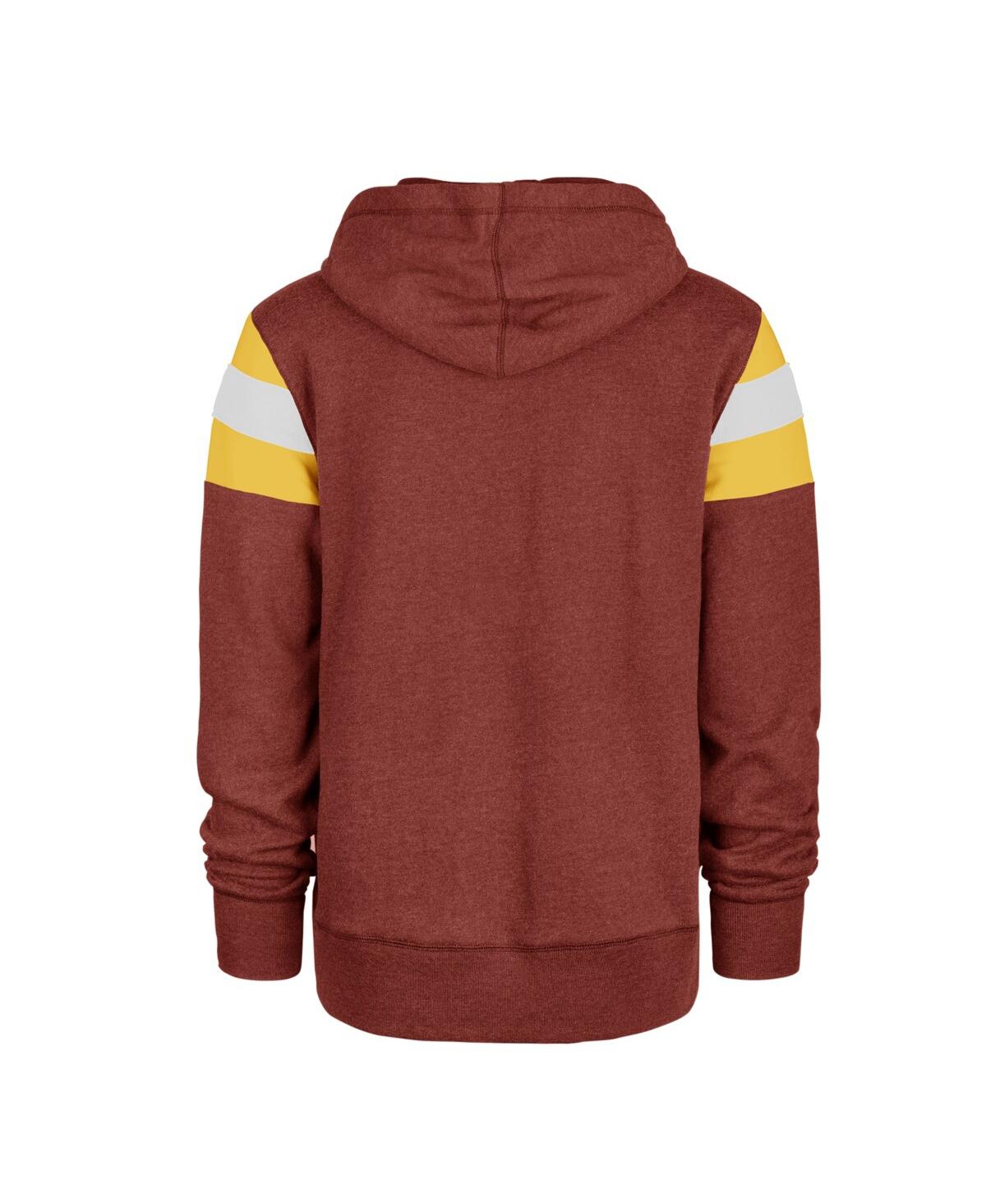Men's '47 Brand HeatheredDistressed Washington Commanders Premier Nico Pullover Hoodie - Burgundy