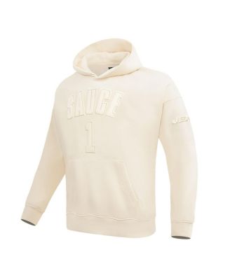 Men's Ahmad Sauce Gardner Cream New York Jets Player Name and Number Pullover Hoodie