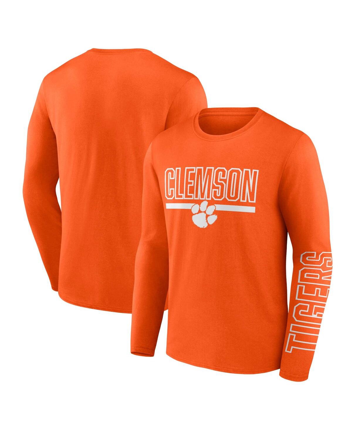 Men's Profile Orange Clemson Tigers Big and Tall Two-Hit Graphic Long Sleeve T-shirt - Orange