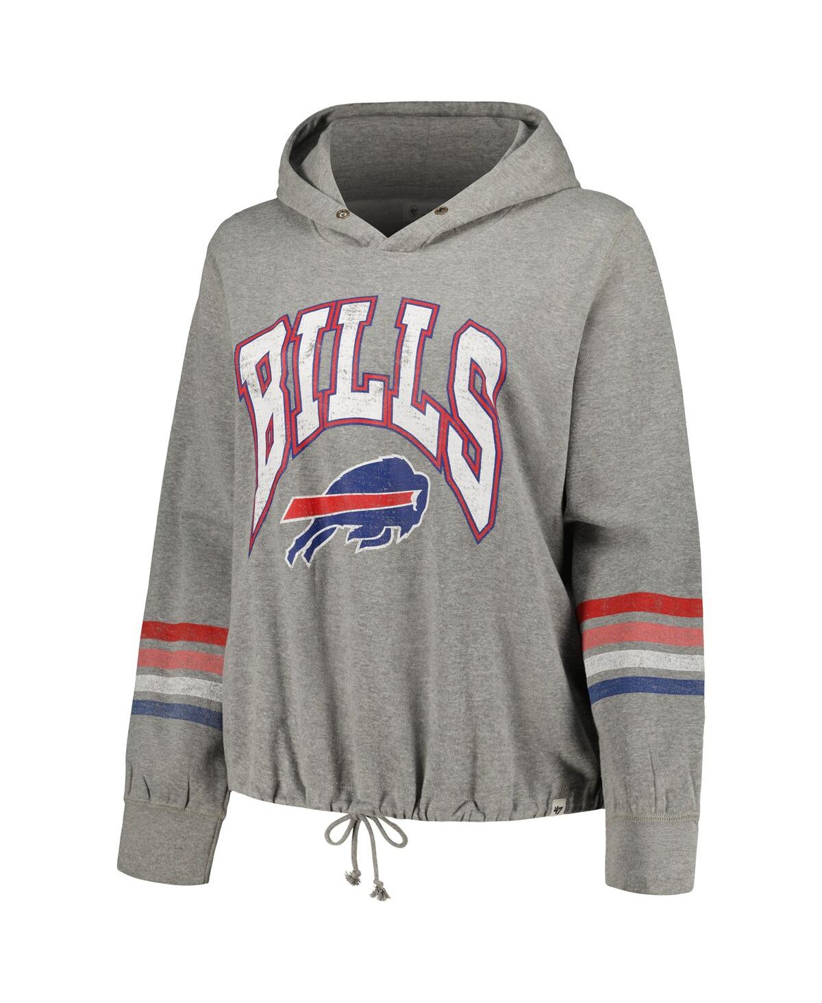 Women's '47 BrandDistressed Buffalo Bills Plus Size Upland Bennett Pullover Hoodie - Heather Gray