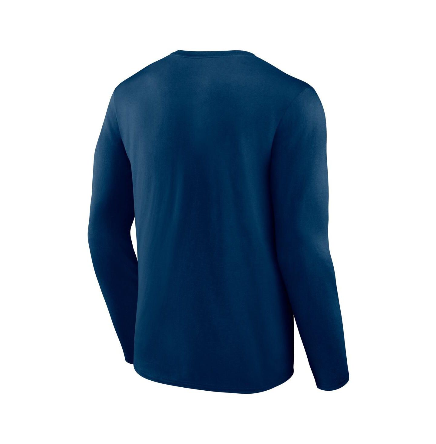 Мужская футболка Fanatics Navy Seattle Kraken Authentic Pro Primary Long Sleeve — фото 2