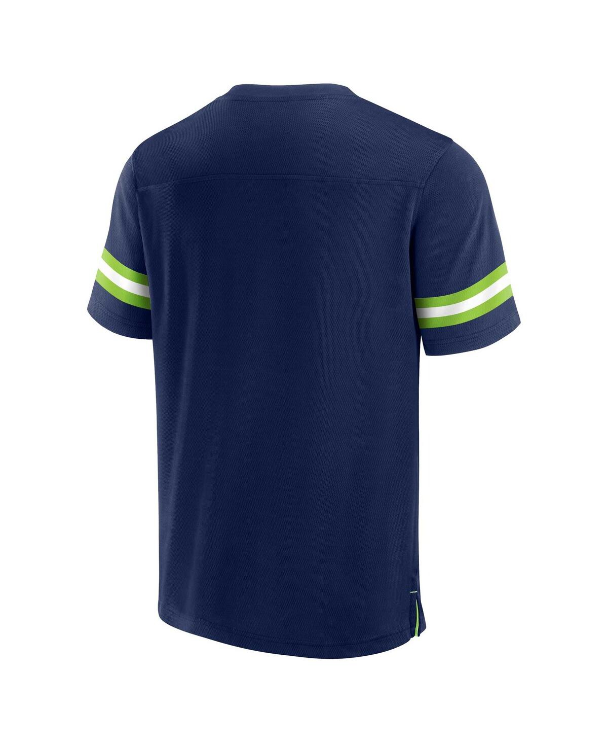Men's Fanatics CollegeSeattle Seahawks Jersey Tackle V-Neck T-shirt - Navy