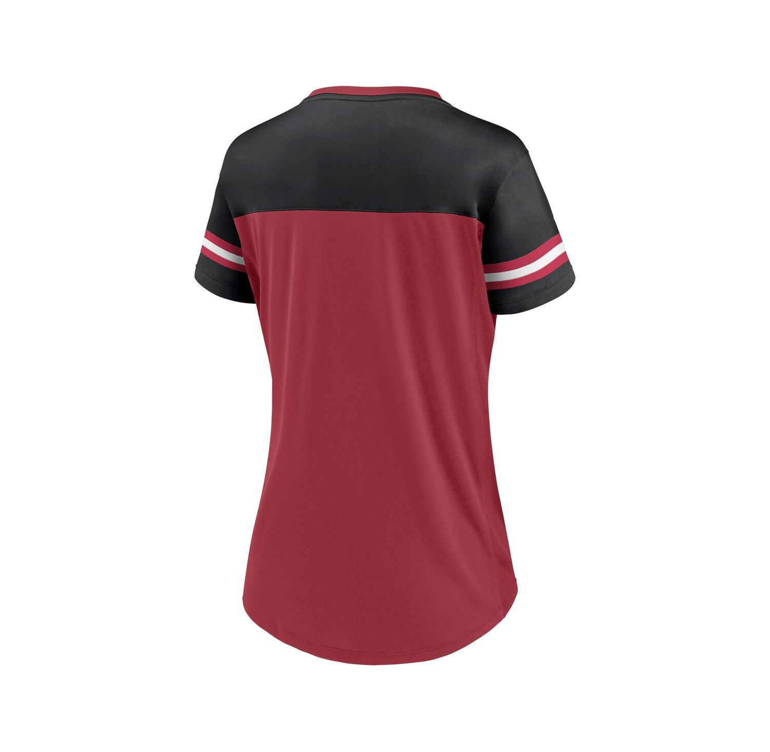 Women's Cardinal, Black Arizona Cardinals Blitz and Glam Lace-Up V-Neck Jersey T-shirt