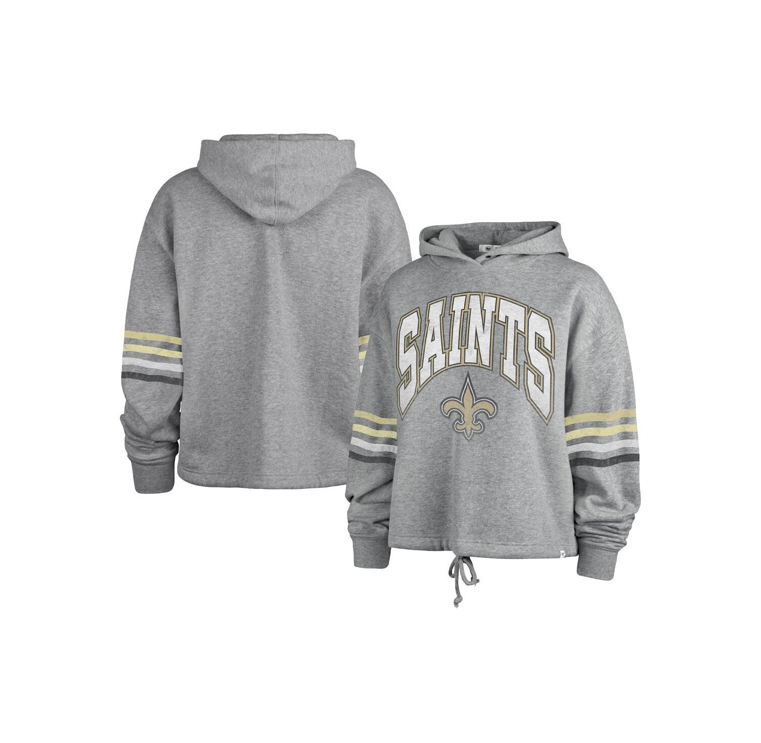 Women's Heather Gray Distressed New Orleans Saints Upland Bennett Pullover Hoodie
