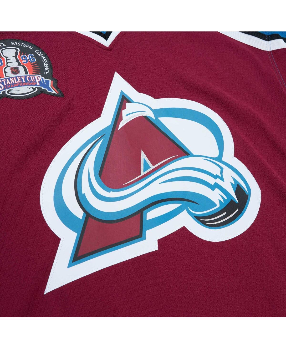 Men's Mitchell & Ness Peter ForsbergColorado Avalanche 1995/96 Blue Line Player Jersey - Burgundy