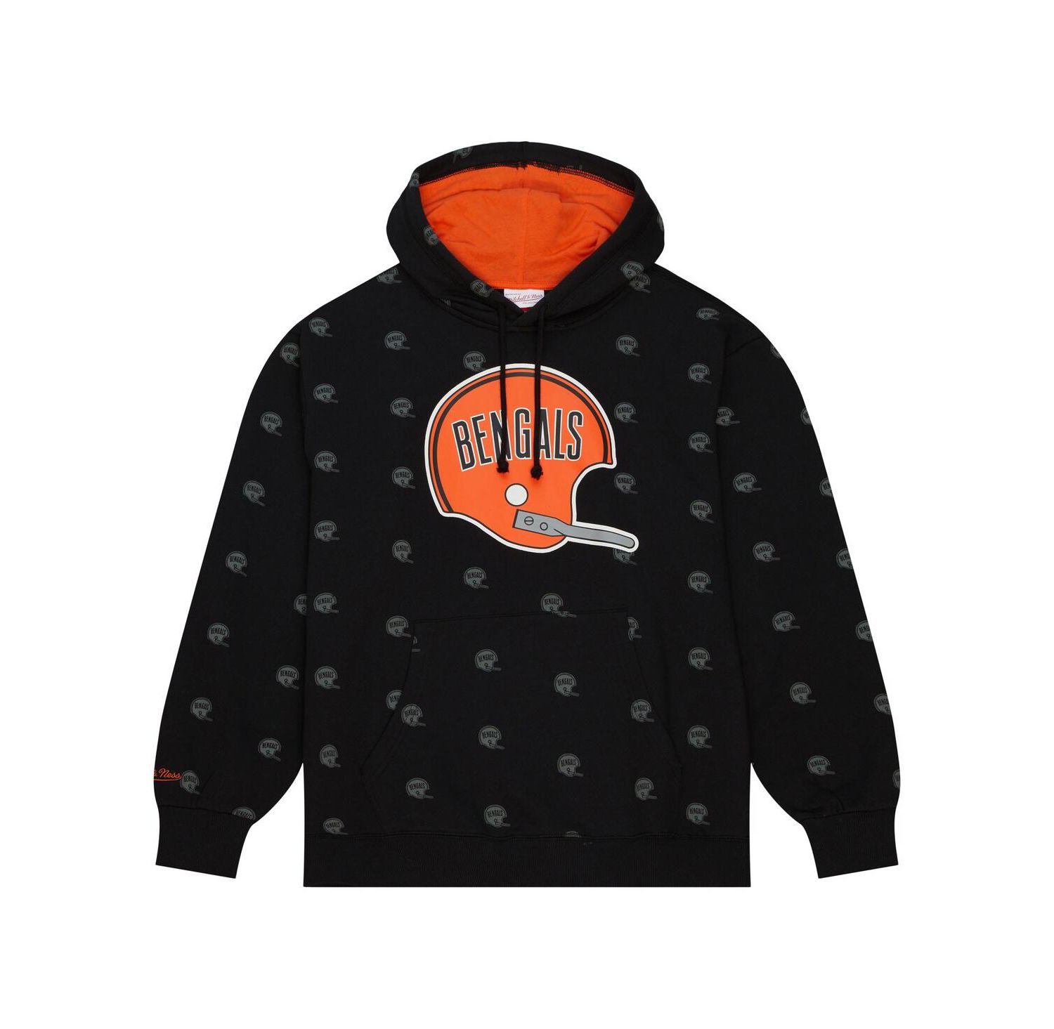 Men's Black Cincinnati Bengals Allover Print Fleece Pullover Hoodie