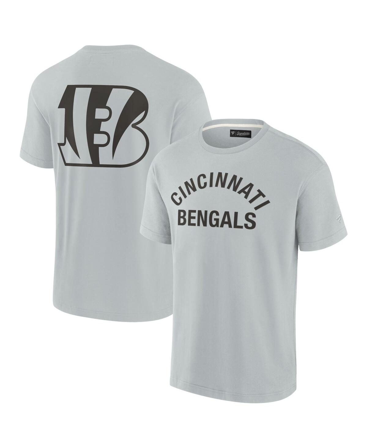 Men's and Women's Fanatics Signature Gray Cincinnati Bengals Super Soft Short Sleeve T-shirt - Gray