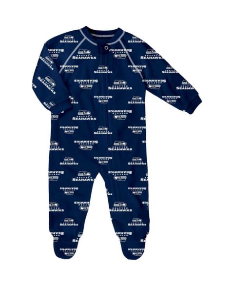 Детский свитер Outerstuff Newborn Boys and Girls Navy Seattle Seahawks Allover Print Raglan Full-Zip Jumper