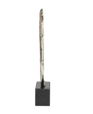 Aluminum Abstract Metallic Melting Drip Collection Sculpture with Marble Base, 14" x 3" x 17"