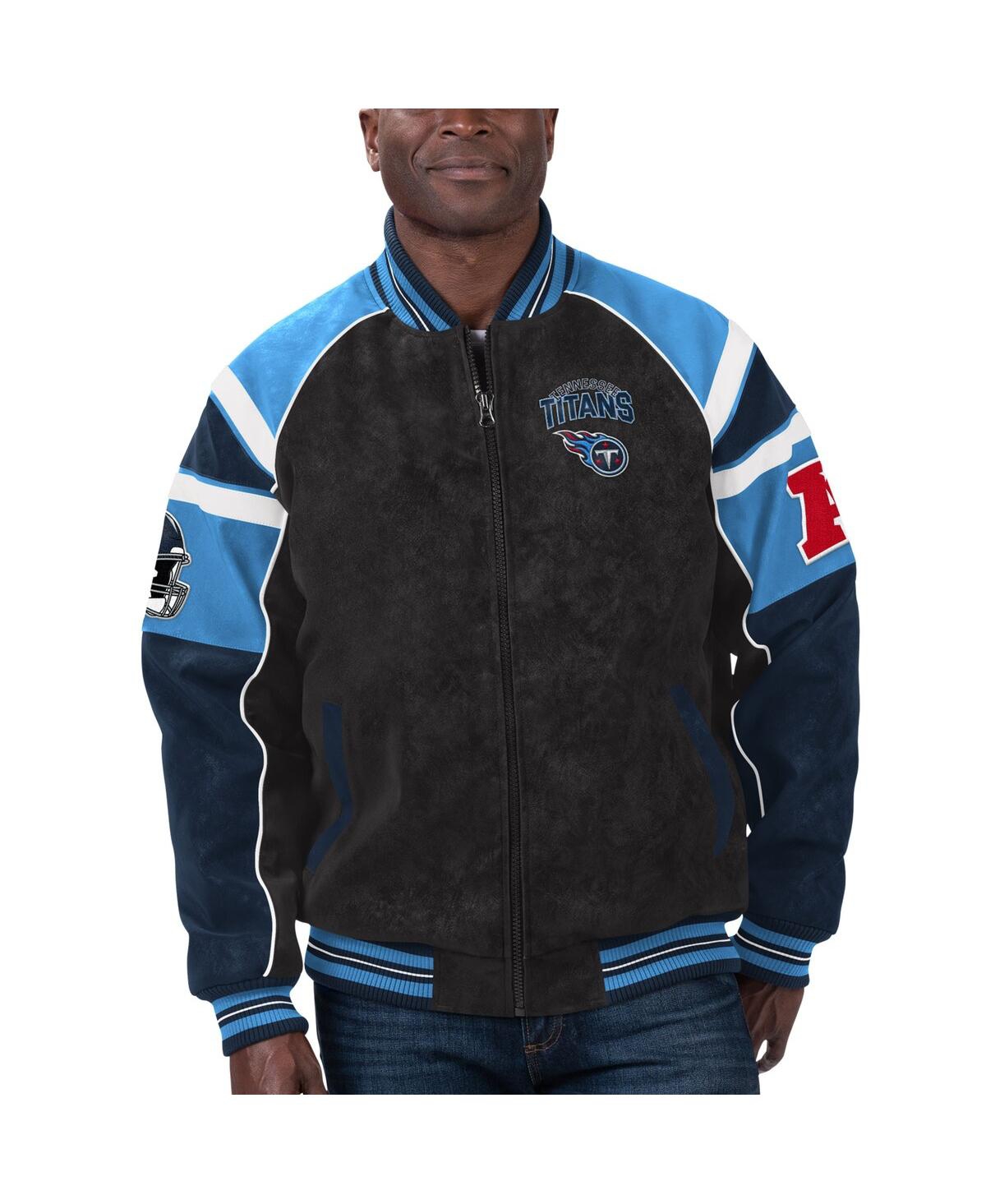 Men's G-iii Sports by Carl Banks Black Tennessee Titans Faux Suede Raglan Full-Zip Varsity Jacket - Black
