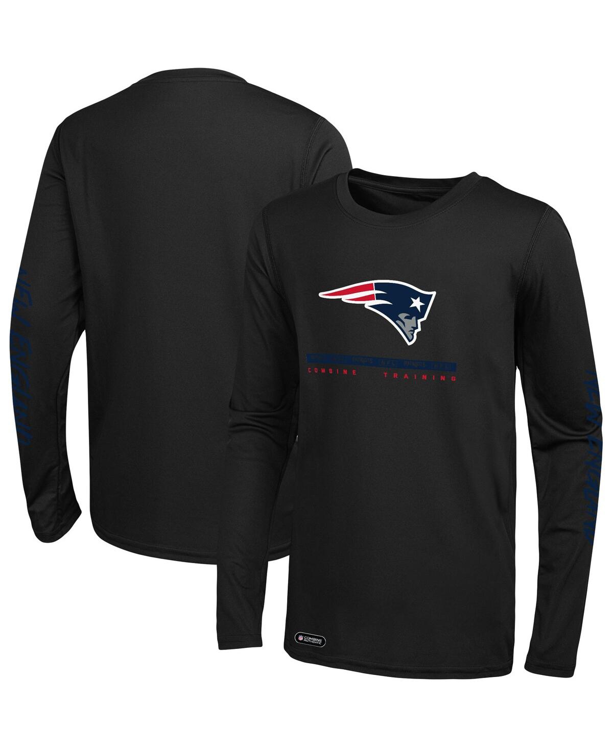 Outerstuff Men's Black New England Patriots Agility Long Sleeve T-shirt