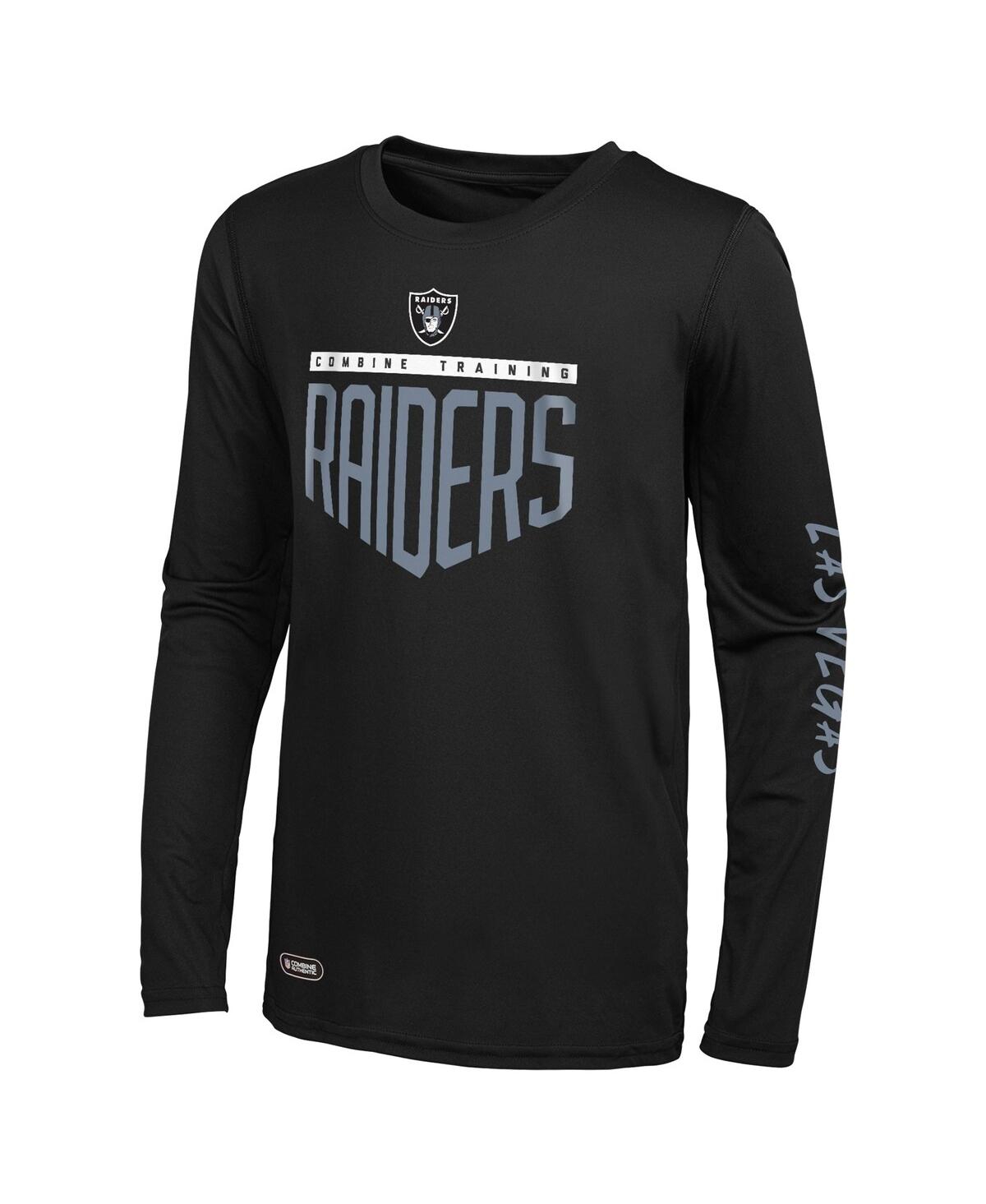 Shop Outerstuff Men's Black Las Vegas Raiders Impact Long Sleeve T-shirt