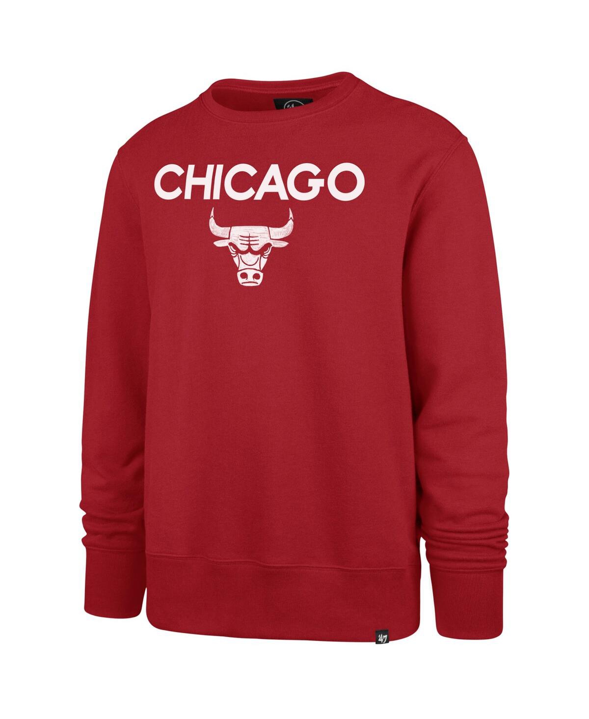 Men's '47 BrandChicago Bulls 2023/24 City Edition Postgame Headline Crew Pullover Sweatshirt - Red