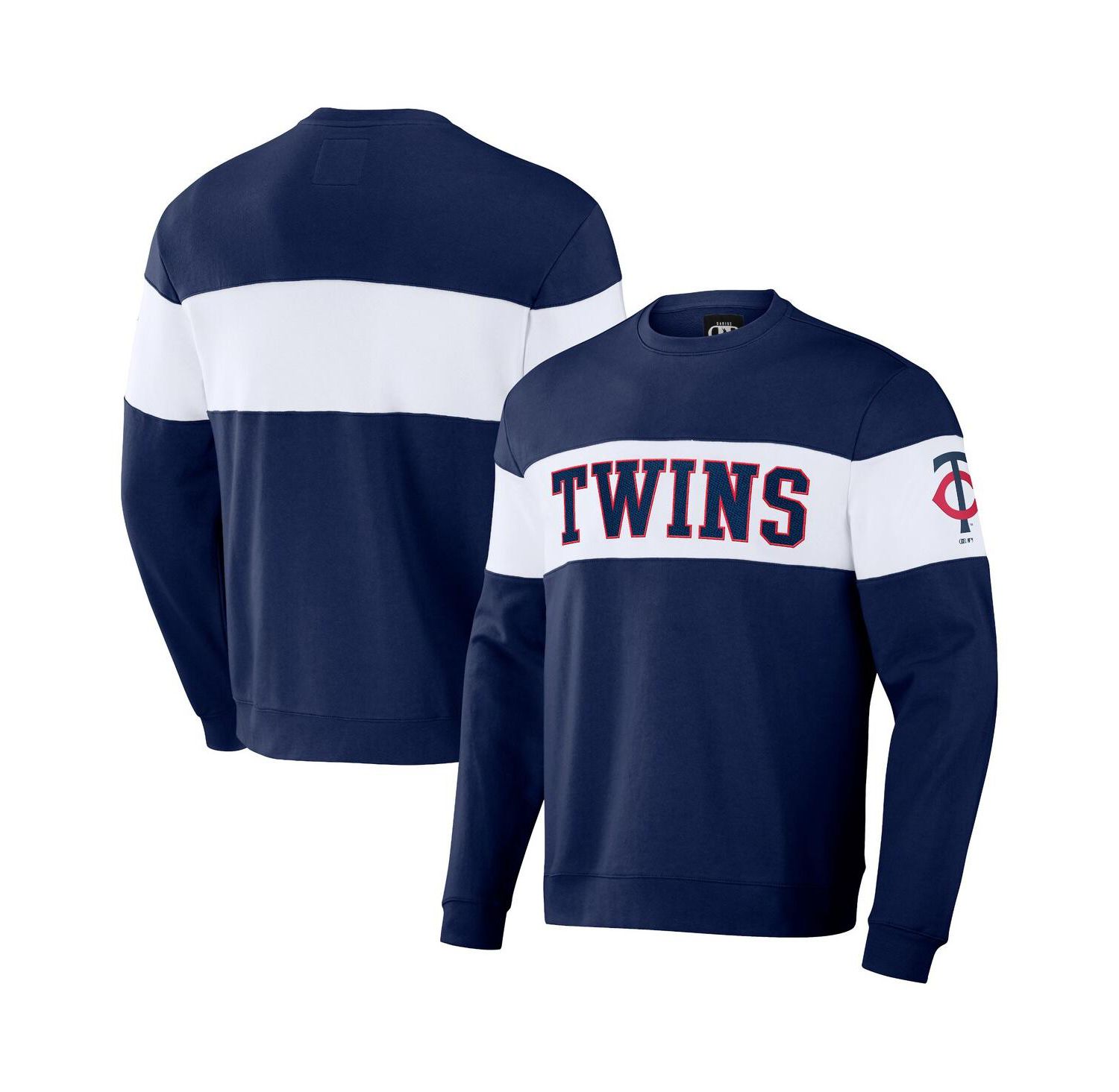 Men's Darius Rucker Collection by Navy Minnesota Twins Stripe Pullover Sweatshirt
