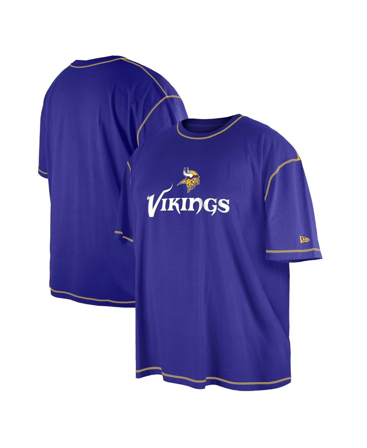 Shop New Era Men's  Purple Minnesota Vikings Third Down Big And Tall Puff Print T-shirt