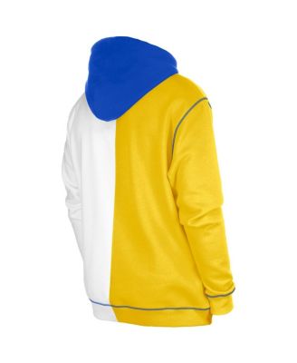 Men's Gold, White Los Angeles Rams Third Down Split Raglan Pullover Hoodie