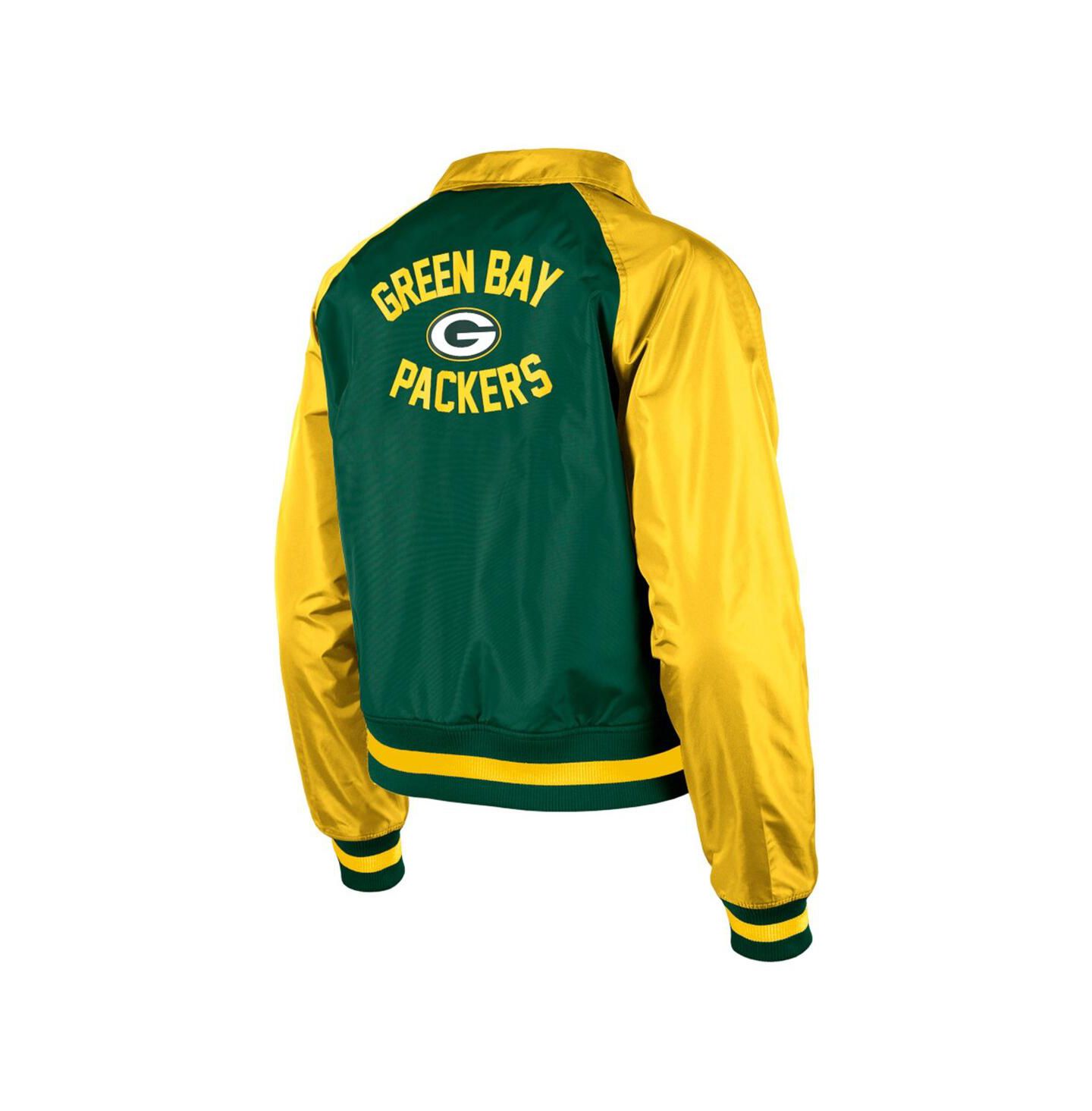 Женская куртка New Era Green Green Bay Packers Coaches Raglan Full-Snap — фото 3