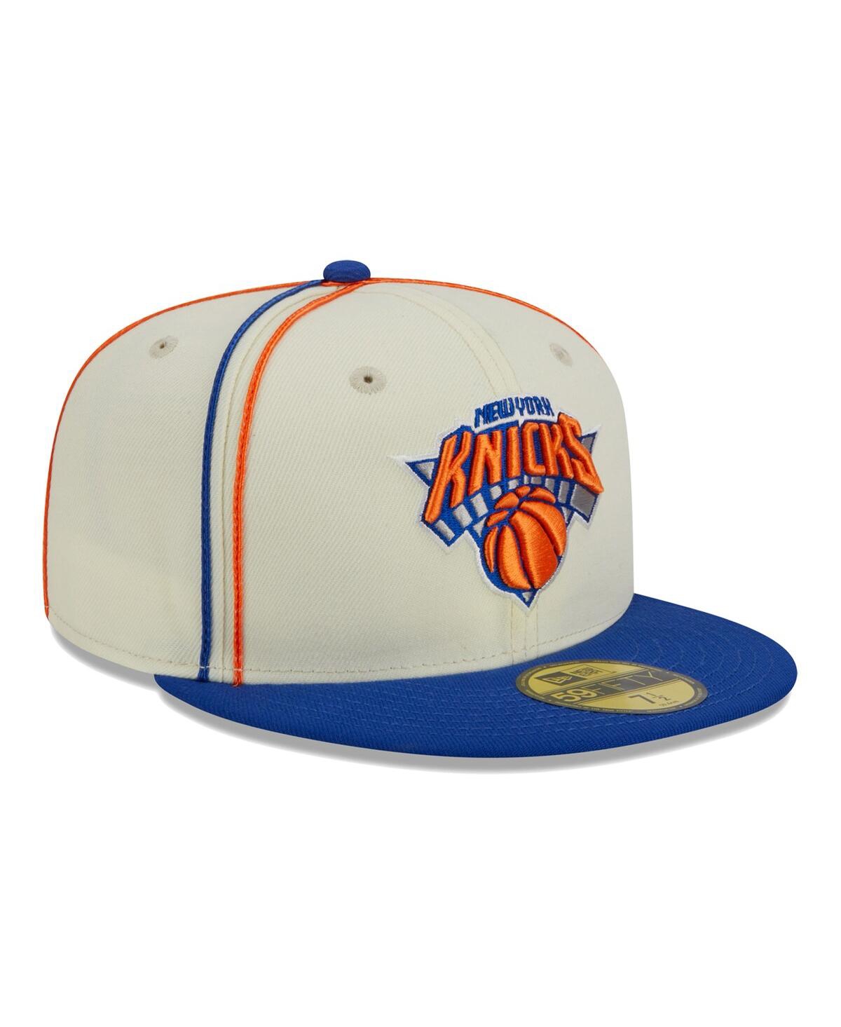 Men's New Era Blue New York Knicks Piping 2-Tone 59FIFTY Fitted Hat - Blue