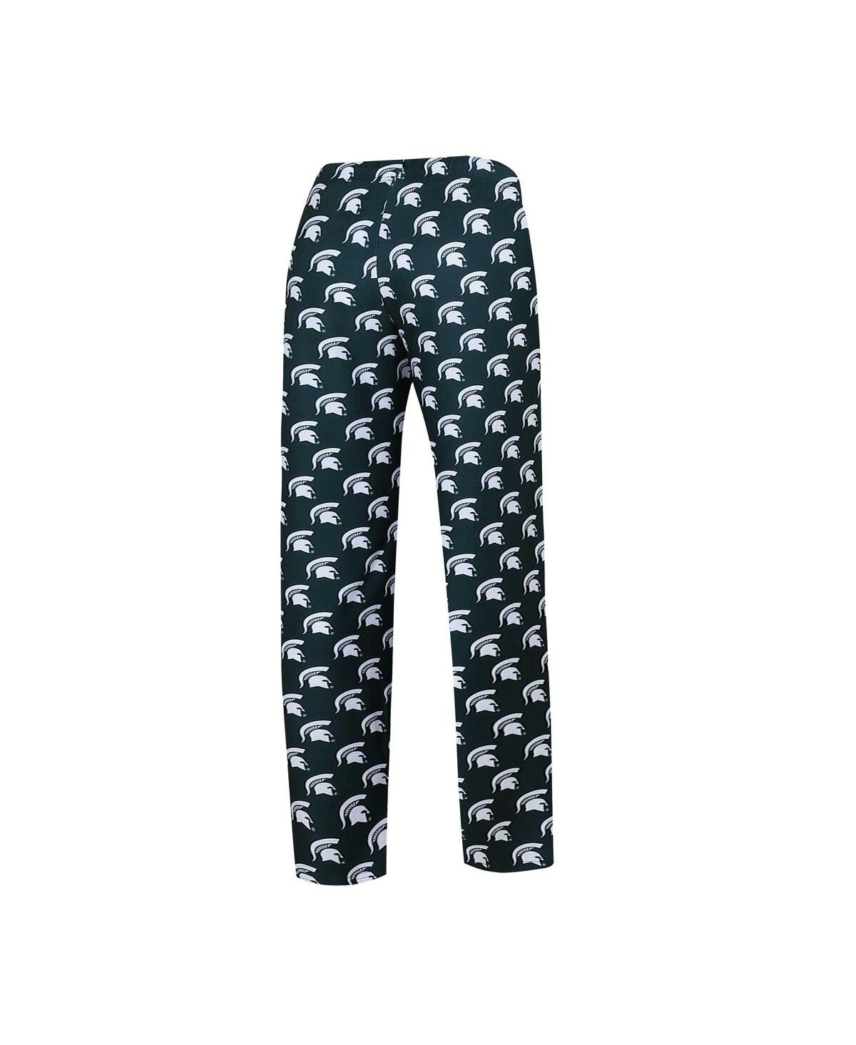 Women's Concepts Sport Green Michigan State Spartans Long Sleeve V-Neck T-shirt and Gauge Pants Sleep Set - Green