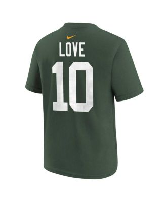 Preschool Boys and Girls Jordan Love Green Green Bay Packers Player Name and Number T-shirt