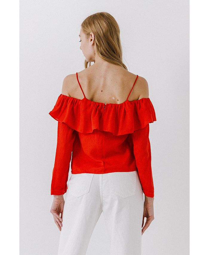 endless rose Women's RUFFLED NECKLINE TOP Macy's