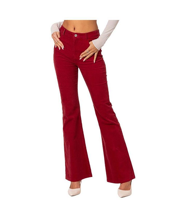 Edikted Women's Tony Corduroy Flared Pants - Macy's