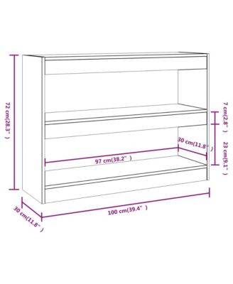 Book Cabinet/Room Divider Sonoma Oak 39.4"x11.8"x28.3"