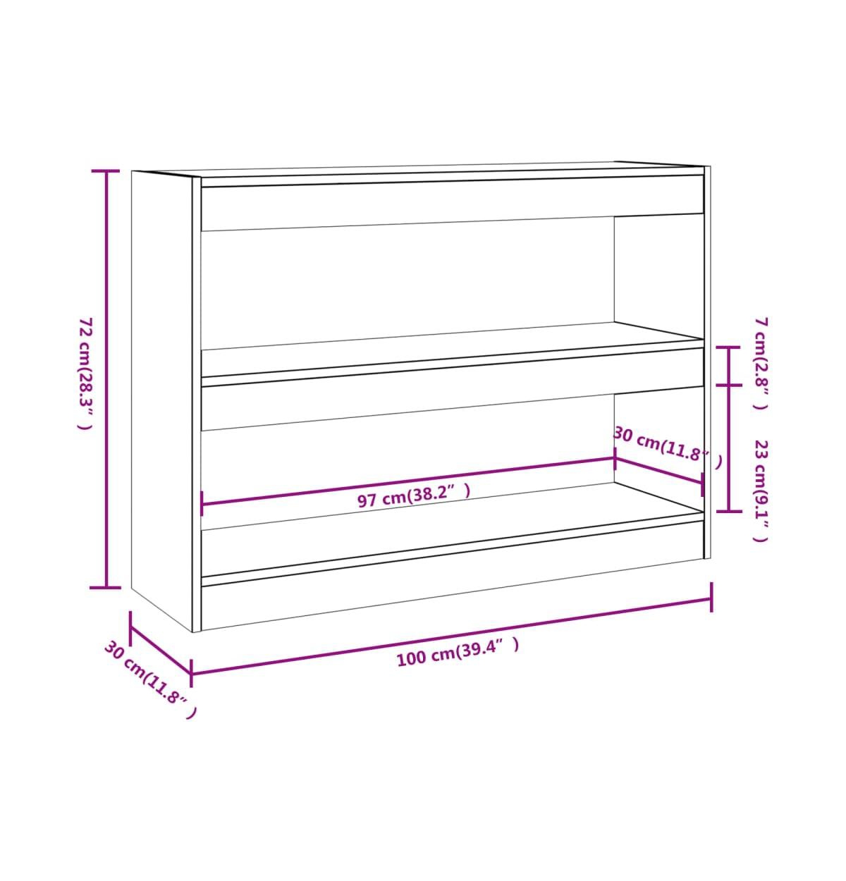 Book Cabinet/Room Divider Sonoma Oak 39.4"x11.8"x28.3"