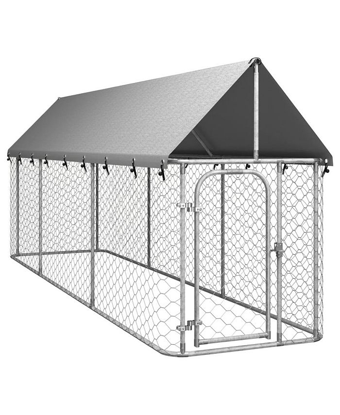 vidaXL Outdoor Dog Kennel with Roof 157.5"x39.4"x59.1" Macy's