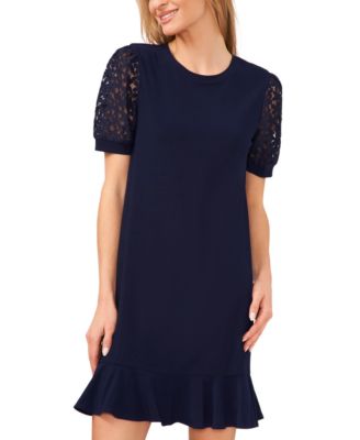thumbnail image 2 of CeCe Puff Sleeve Babydoll Lace Minidress 2 of 14